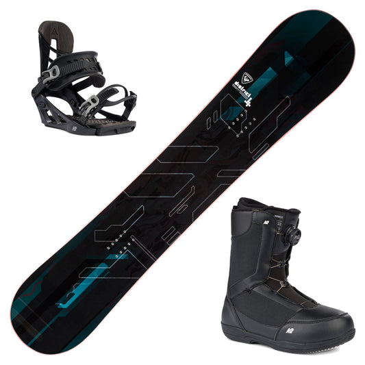 2023 Rossignol District Black Snowboard w/ Boots and Bindings
