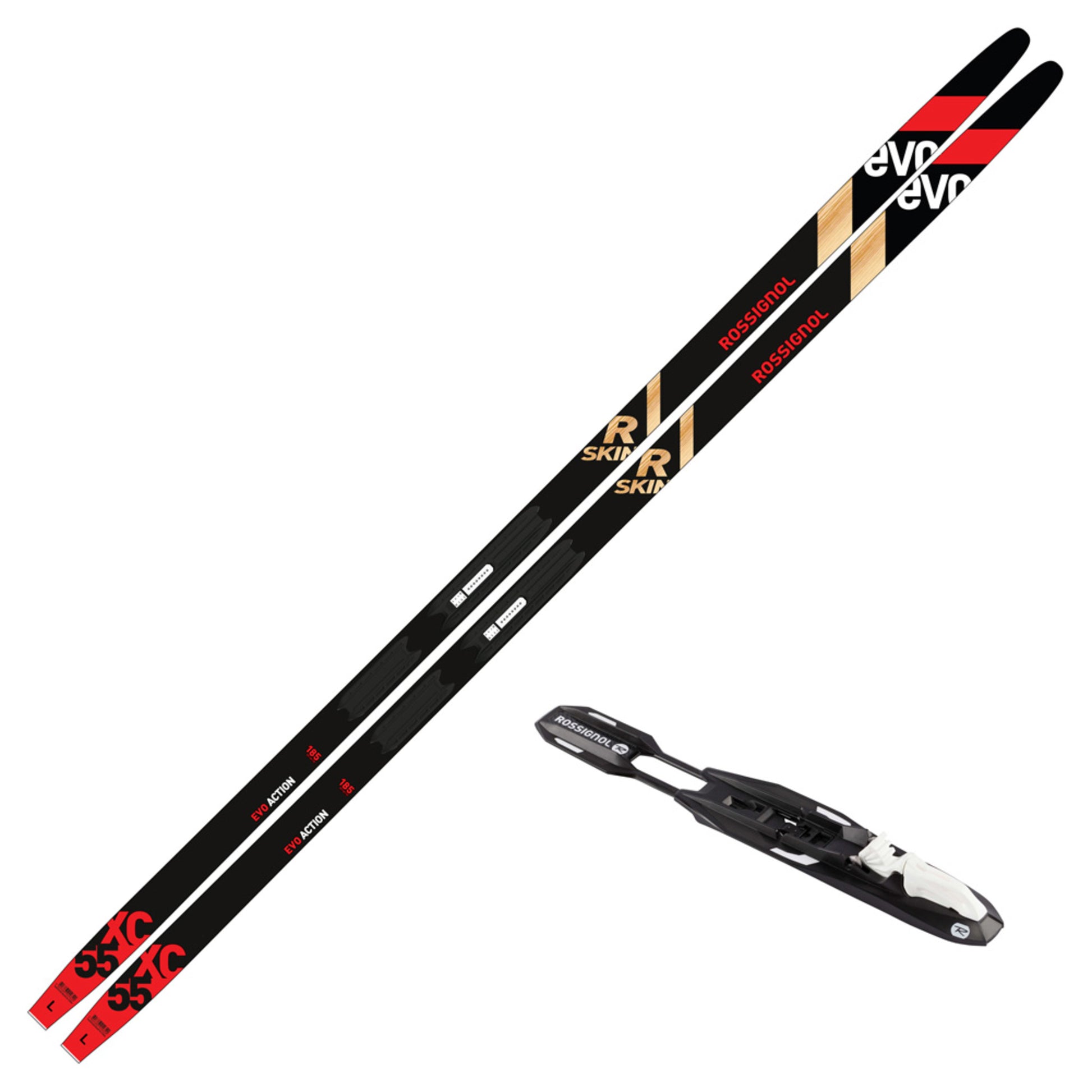 2023 Rossignol Evo XC 55 R-Skin Skis w/ Control Step In Bindings - 195
