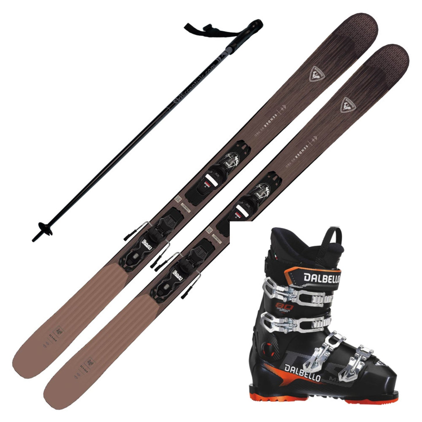 2024 Rossignol Sender 90 Pro Skis with Dalbello DS MX 80 GW Boots and Poles