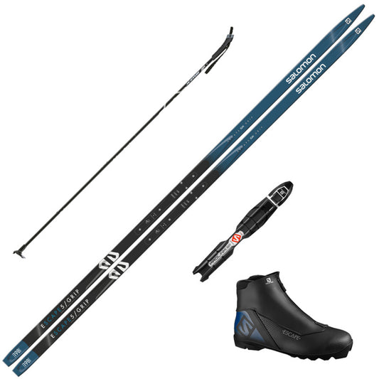 2023 Salomon Escape 5 Grip XC Skis w/ Salomon Escape Boot and Poles