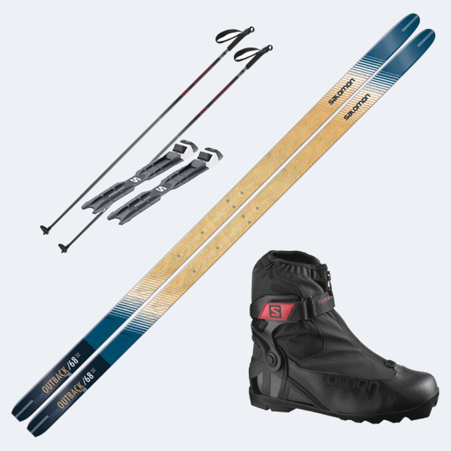 2023 Salomon Escape 68 Outback Skis with Salomon Escape Outpath Boots and Poles