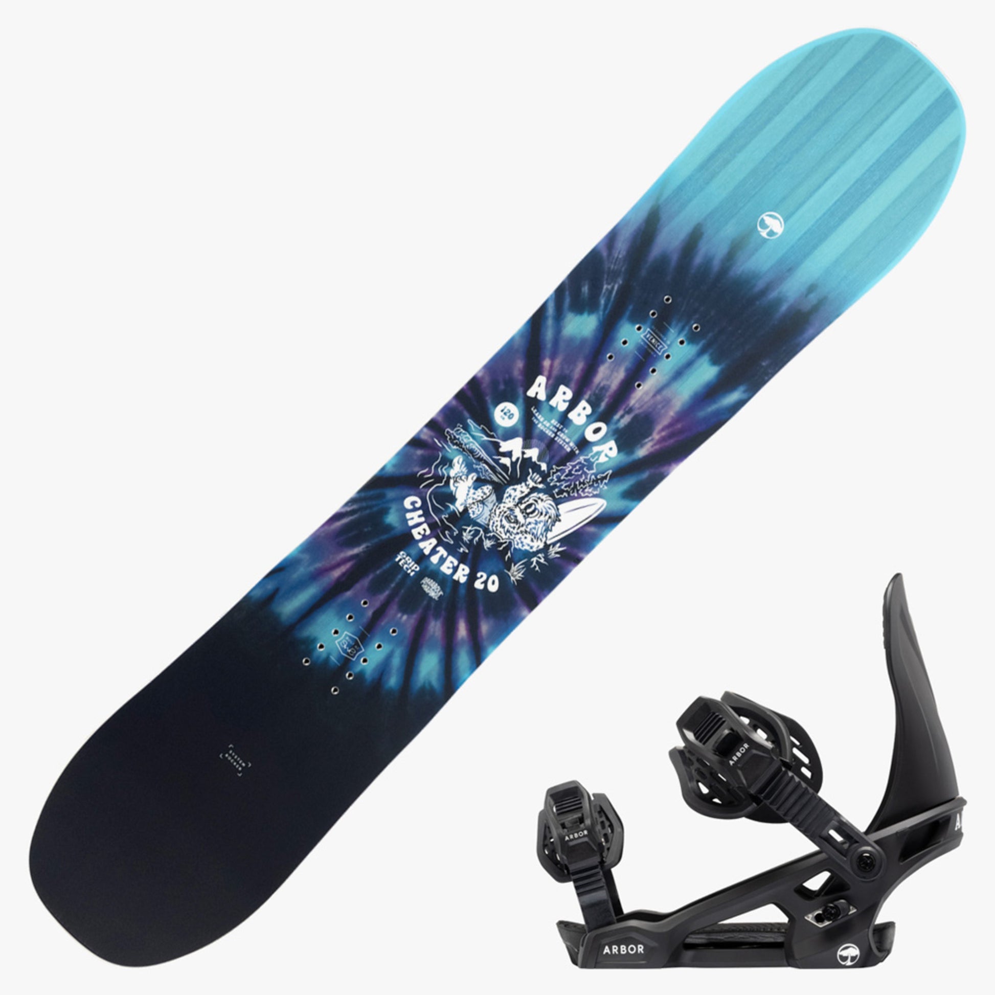 2024 Arbor Cheater Rocker Junior Snowboard w/ Sapling Bindings