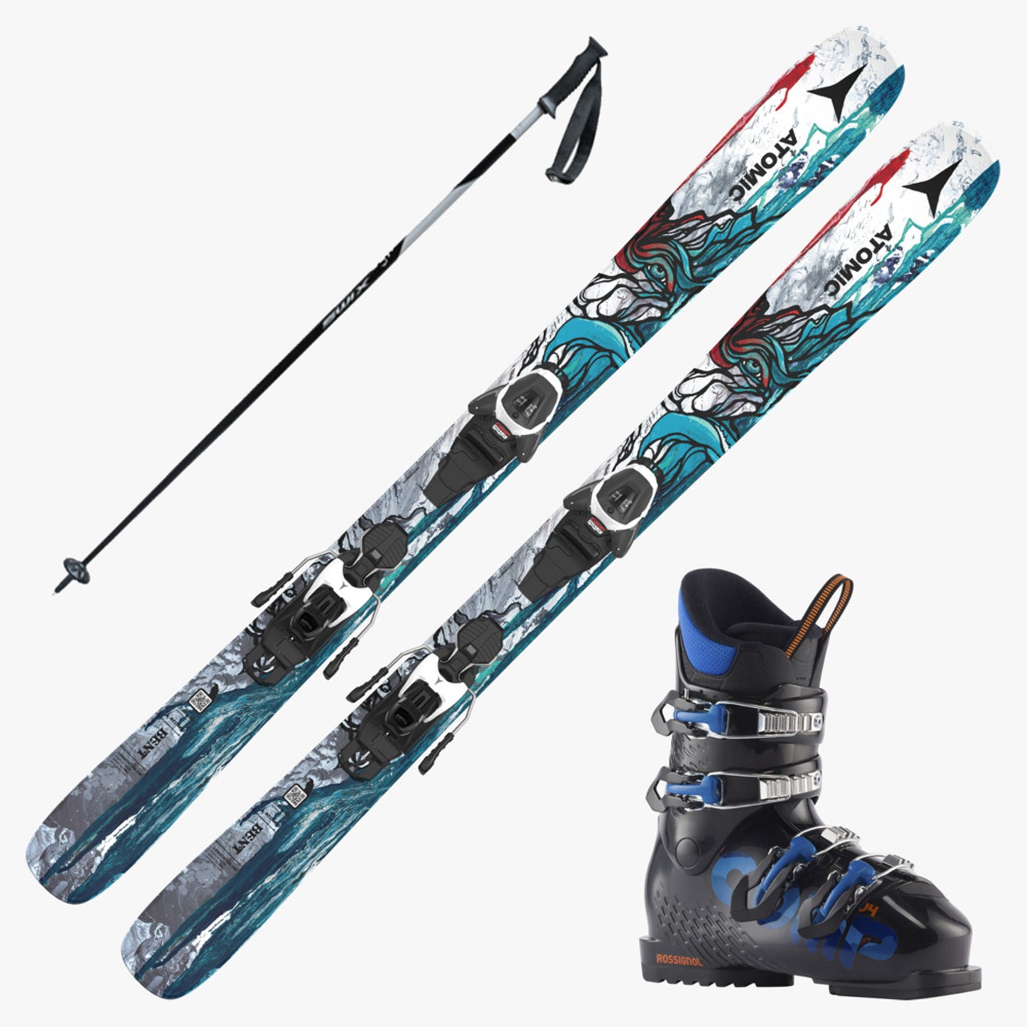 2024 Atomic Bent Junior Skis w/ Nordica Speedmachine J4 Boy's Boot and Poles