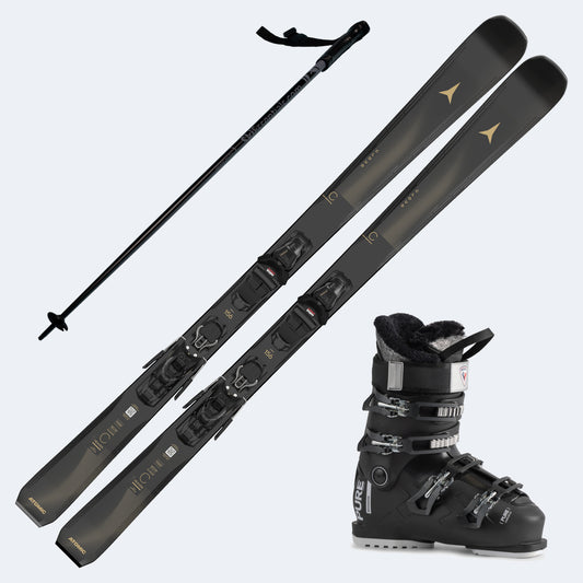 2024 Atomic Black Heaven Women's Skis with Rossignol Pure Comfort 60 Boots and Poles