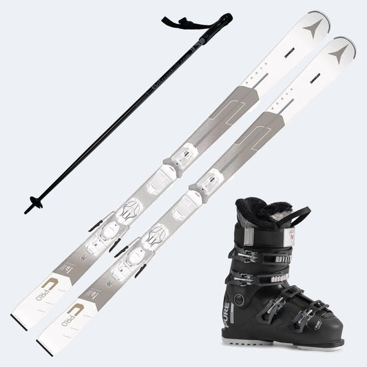 2024 Atomic E Cloud Pro LT Women's Skis with Rossignol Pure Comfort 60 Boots and Poles