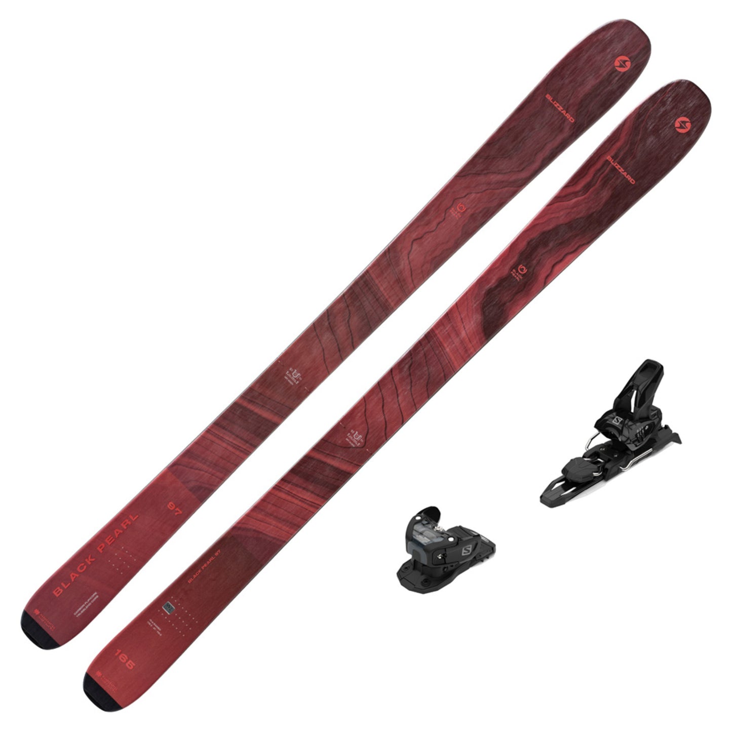 2024 Blizzard Black Pearl 97 Women's Skis with Salomon Strive 12 Bindings