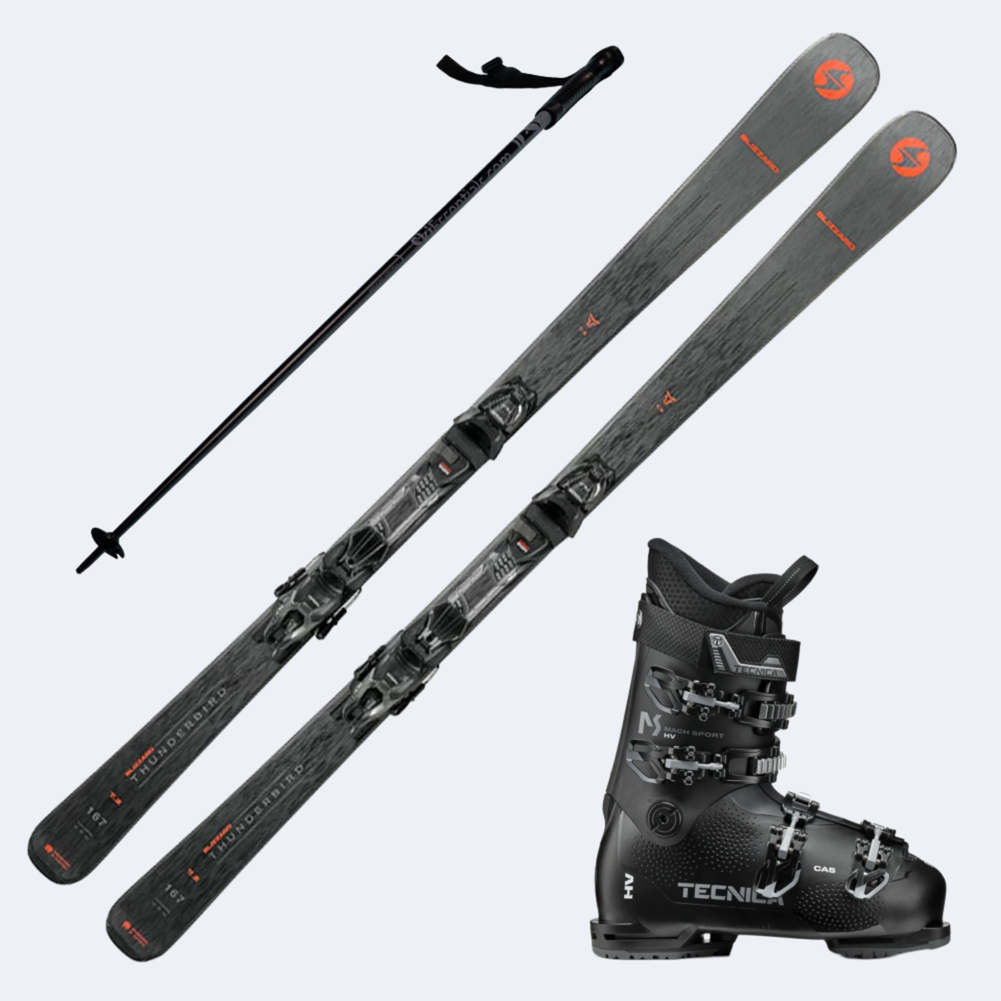 2024 Blizzard Thunderbird SP 7.2 Skis with Tecnica Machsport 70 HVs and Poles