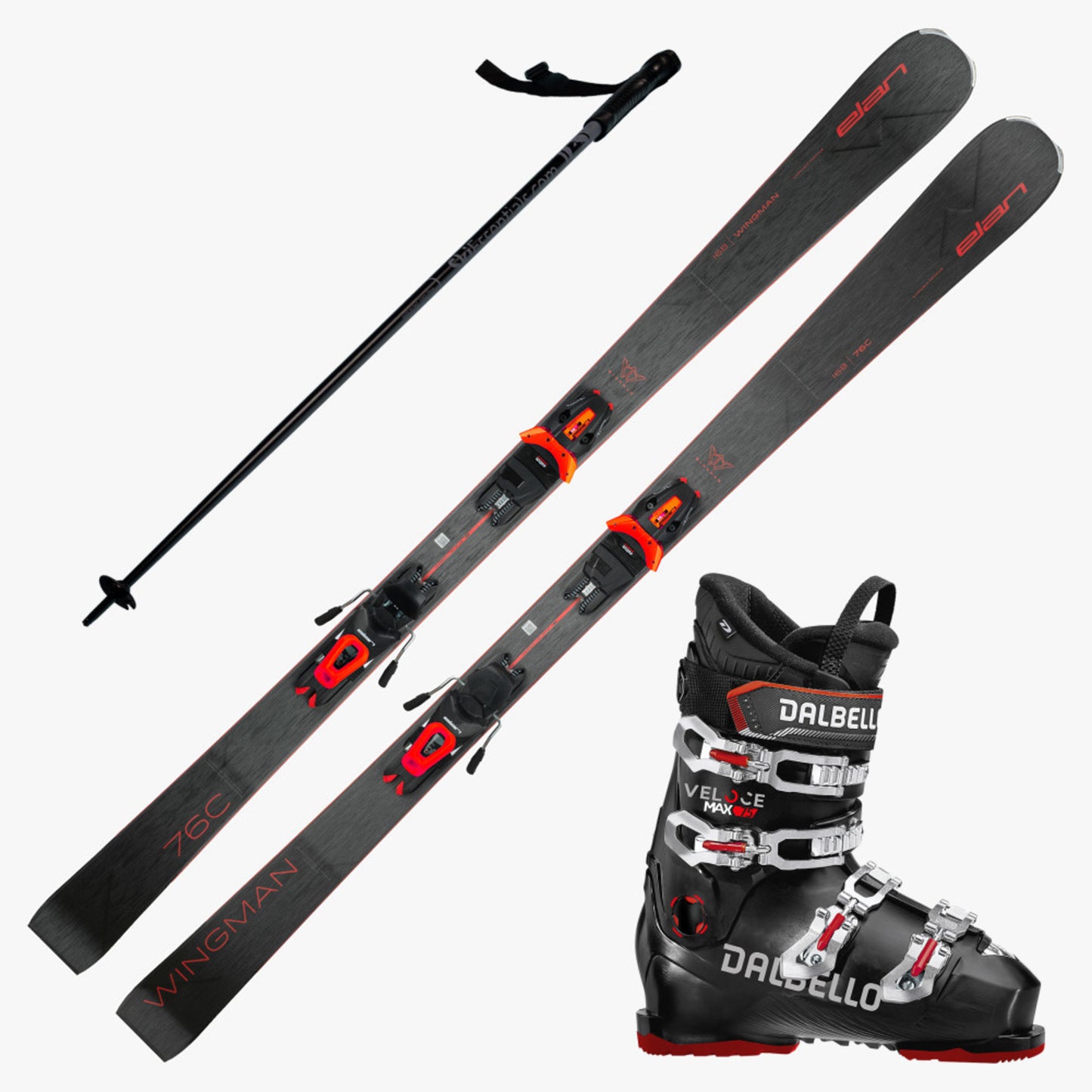 2024 Elan Wingman 76 C Skis with Dalbello Veloce Max 75 Boots and Poles