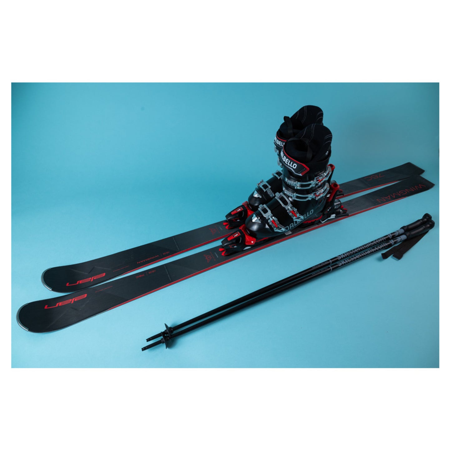 2024 Elan Wingman 76 C Skis with Dalbello Veloce Max 75 Boots and Poles