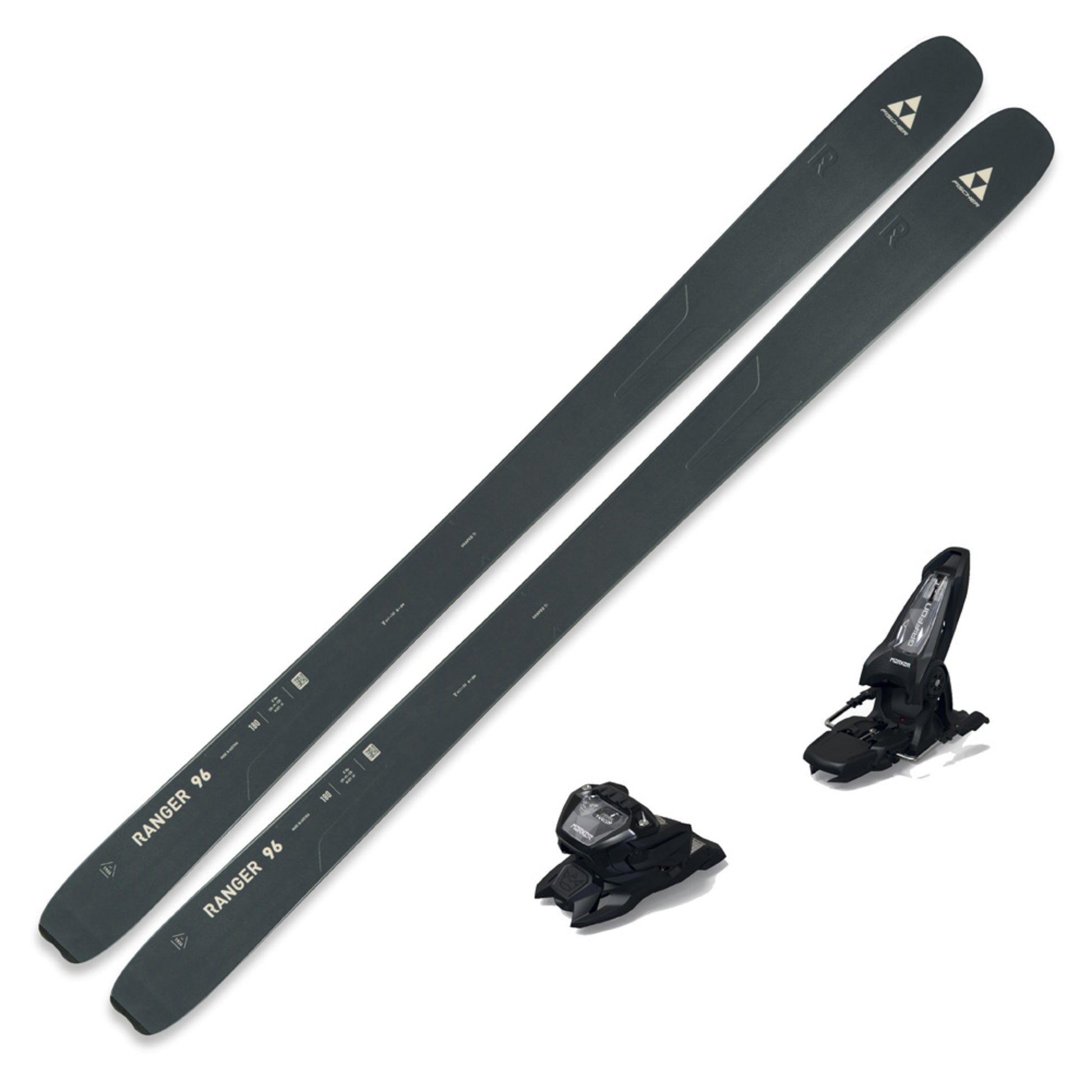 2024 Fischer Ranger 96 Skis w/ Marker Griffon 13 GW Bindings - BLACK - 166