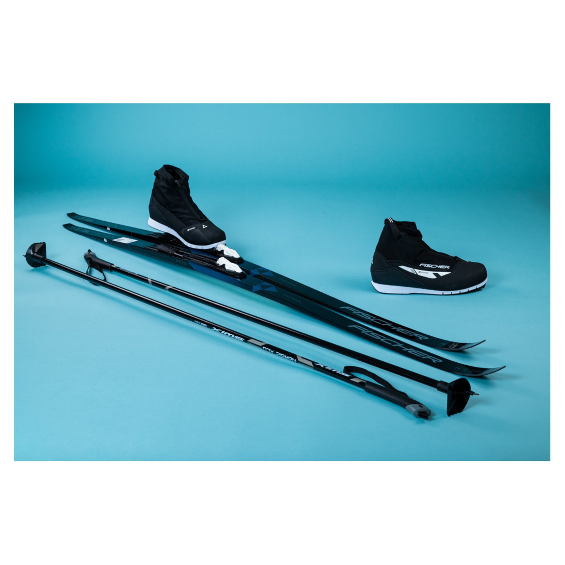 2024 Fischer Twinn Cruiser EF Skis with Rossignol XC 5 Boots and Poles
