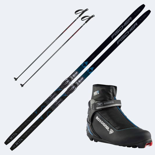 2024 Fischer Twinn Cruiser EF Skis with Rossignol XC 5 Boots and Poles