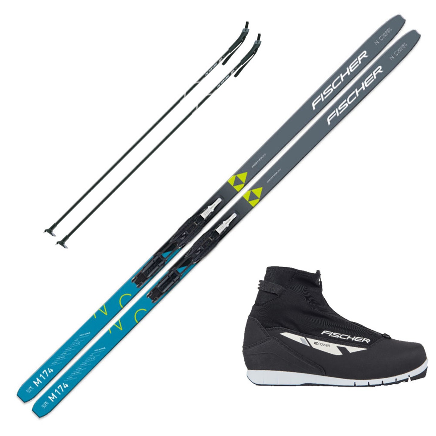 2024 Fischer Voyager EF Skis with Fischer XC Power Boots and Poles