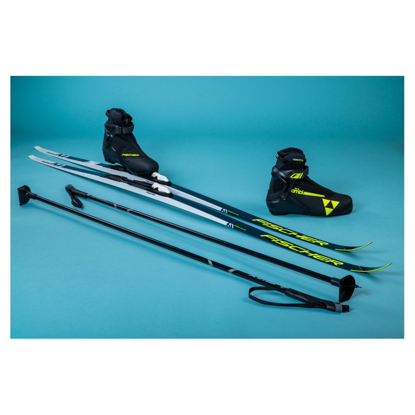 2025 Fischer Aerolite Classic 60 Skis with Fischer RC 3 Combi Boots and Poles