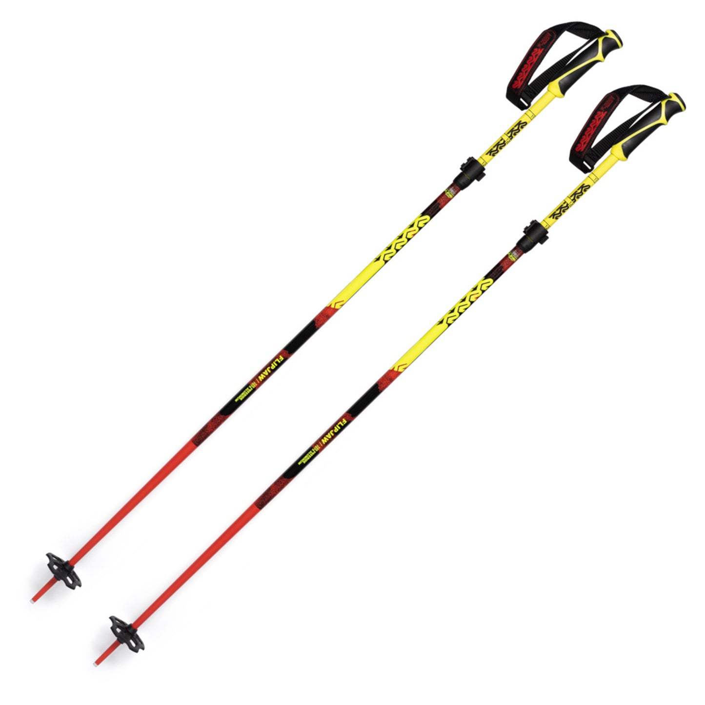 2024 K2 Flipjaw Freeride Adjustable Ski Poles - RED - 44-52 IN