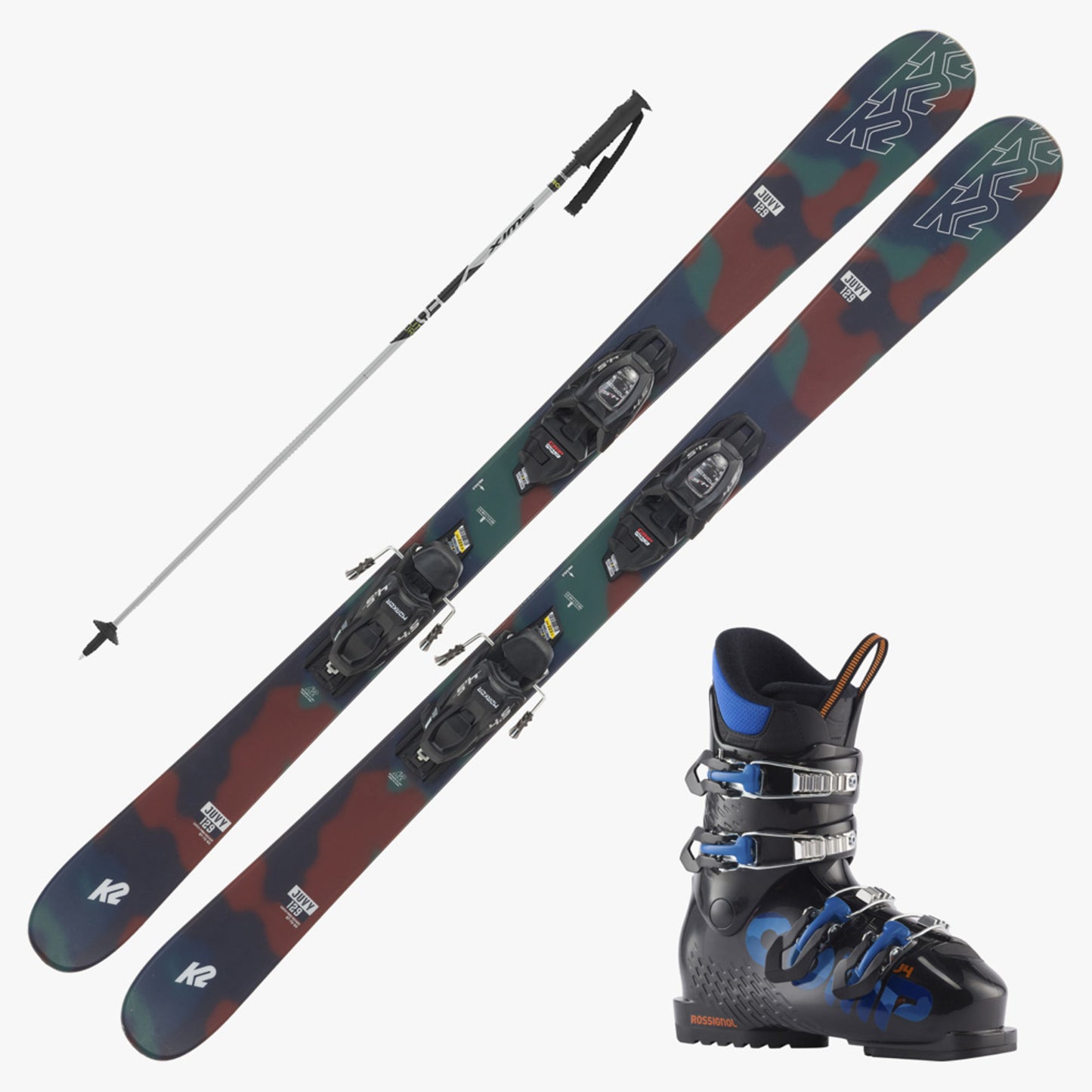 2024 K2 Juvy Junior Skis w/ Rossignol Comp Junior Boots and Poles