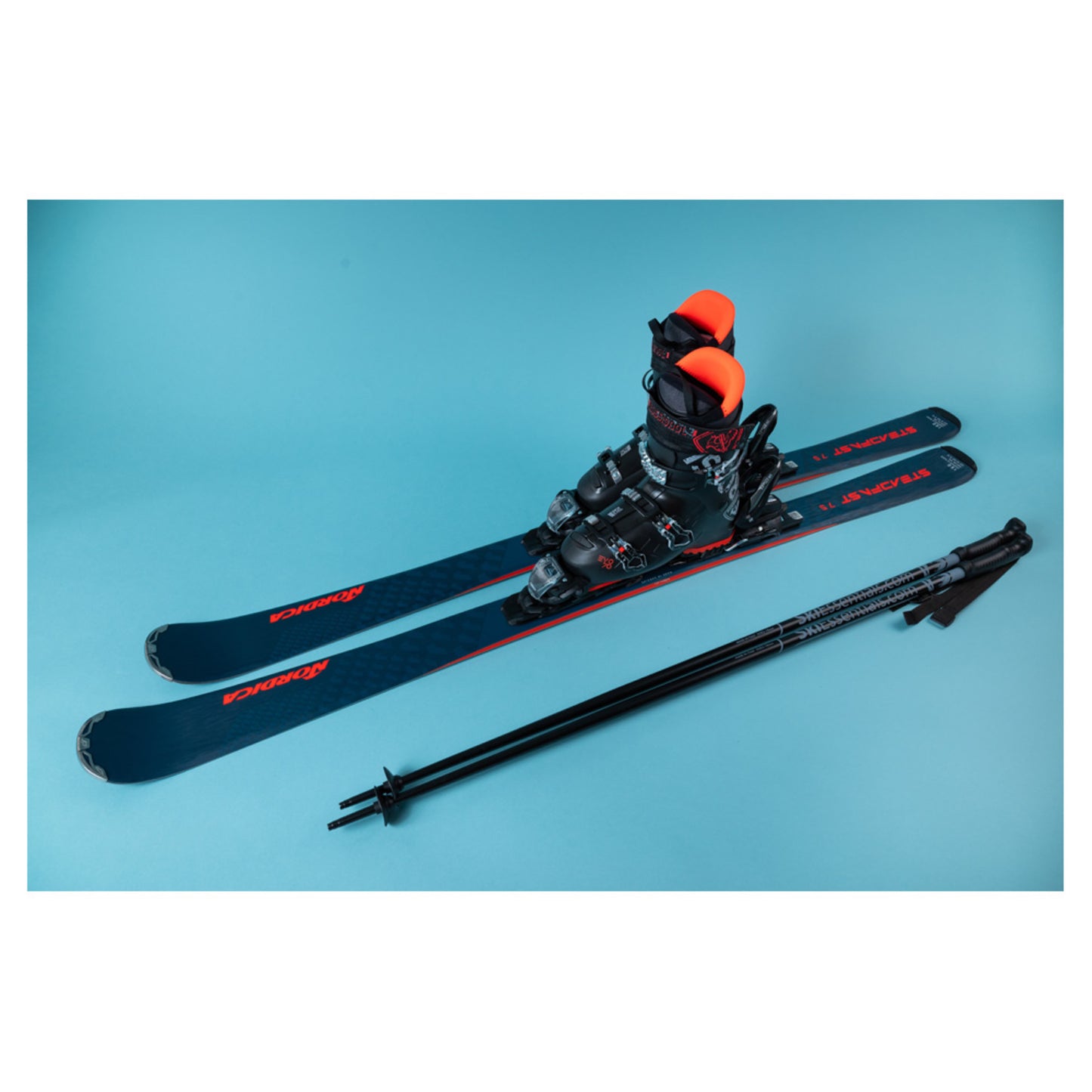 2025 Nordica Steadfast 75 CA Skis with Rossignol Evo 70 Boots and Poles