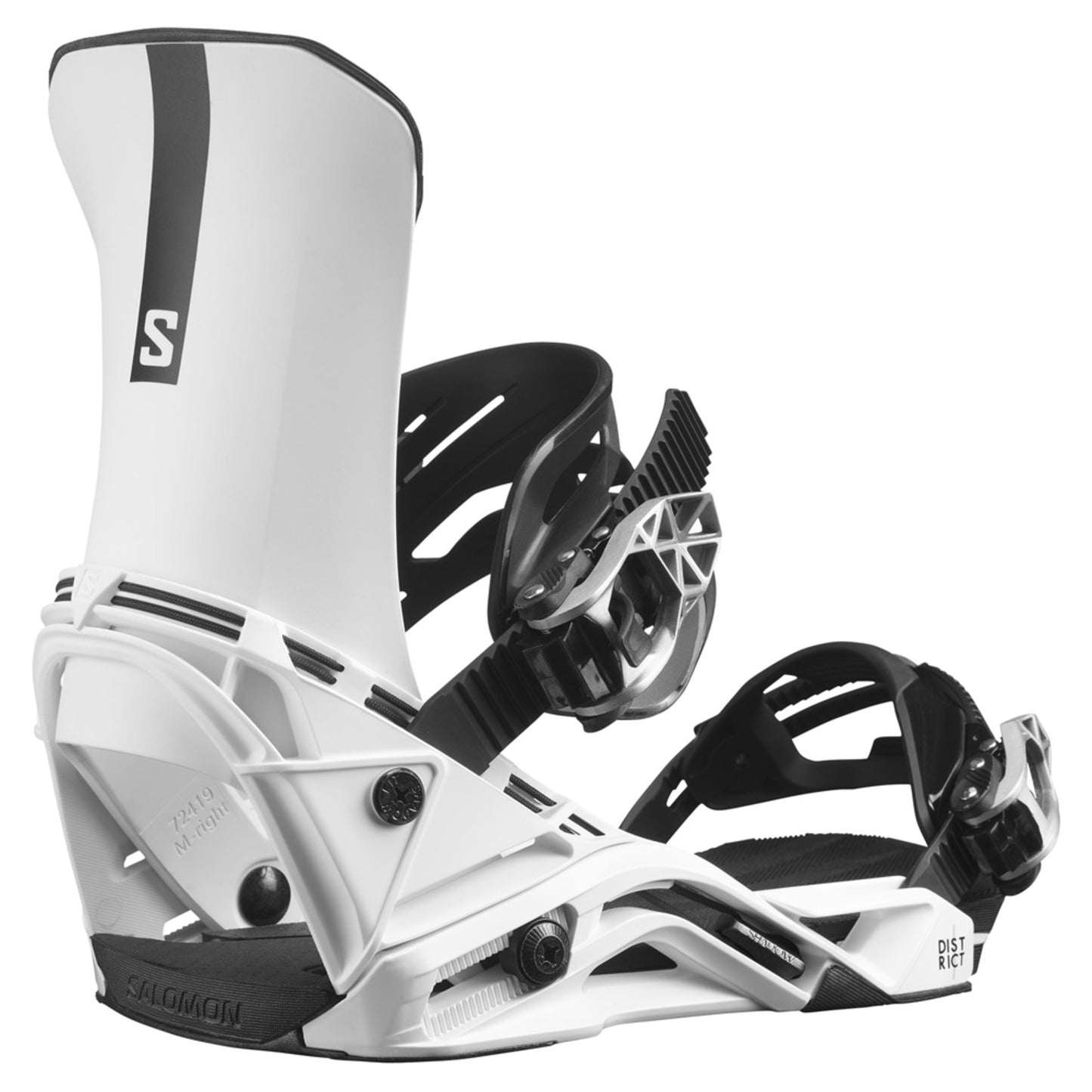 2024 Salomon District Snowboard Bindings - WHITE - S