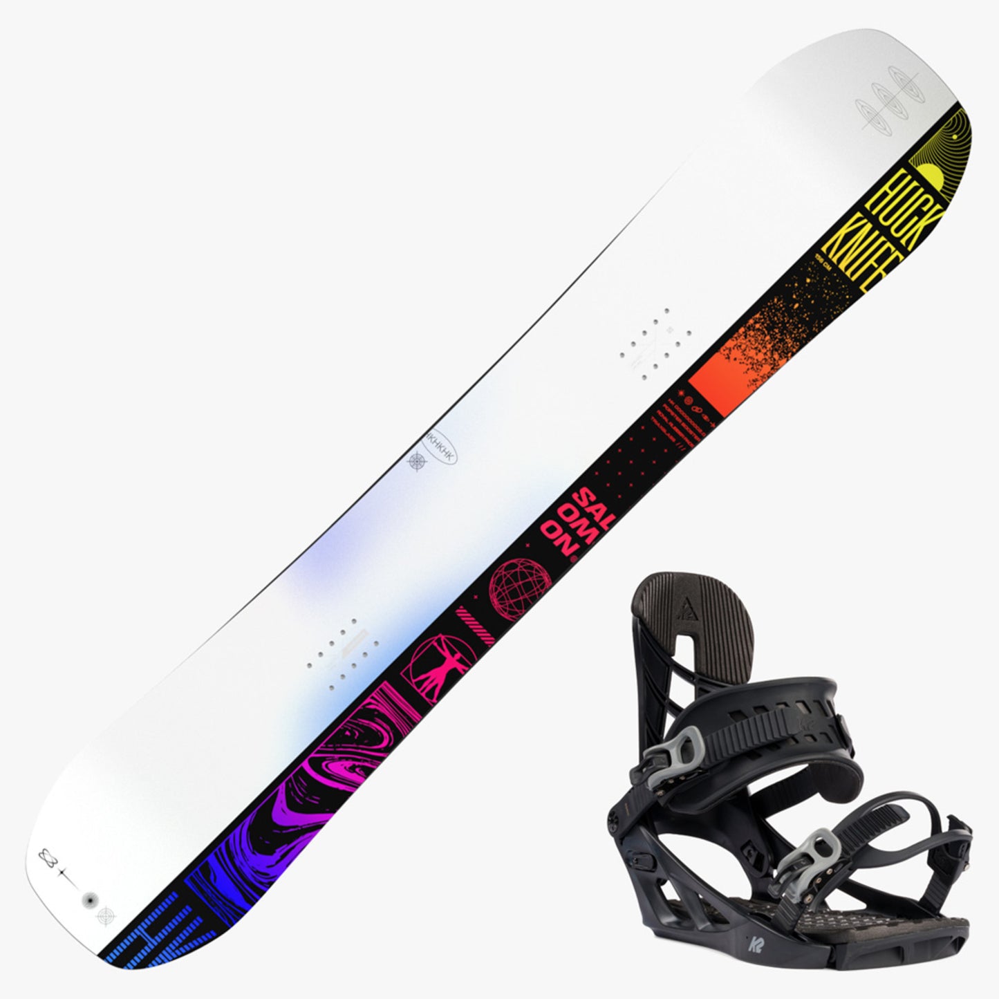 2024 Salomon Huck Knife Snowboard w/ K2 Sonic Snow