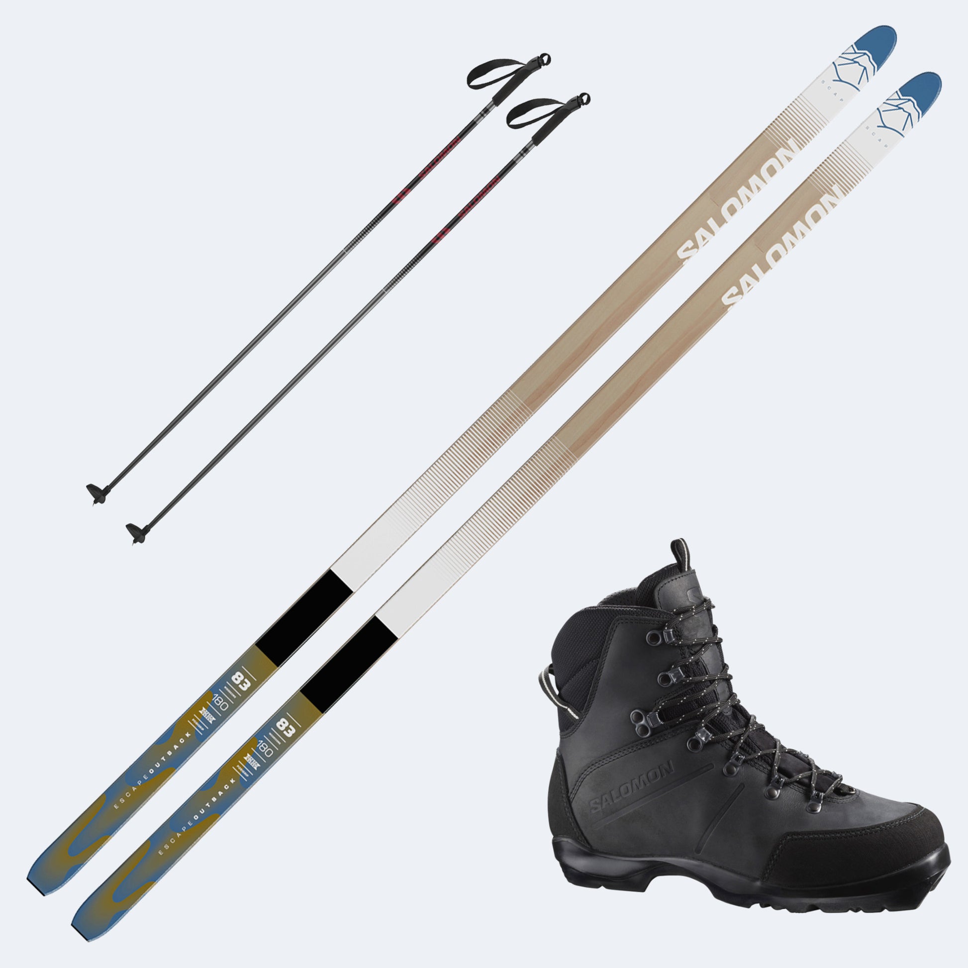 2024 Salomon Skis with Salomon Escape Outback Boots and Poles