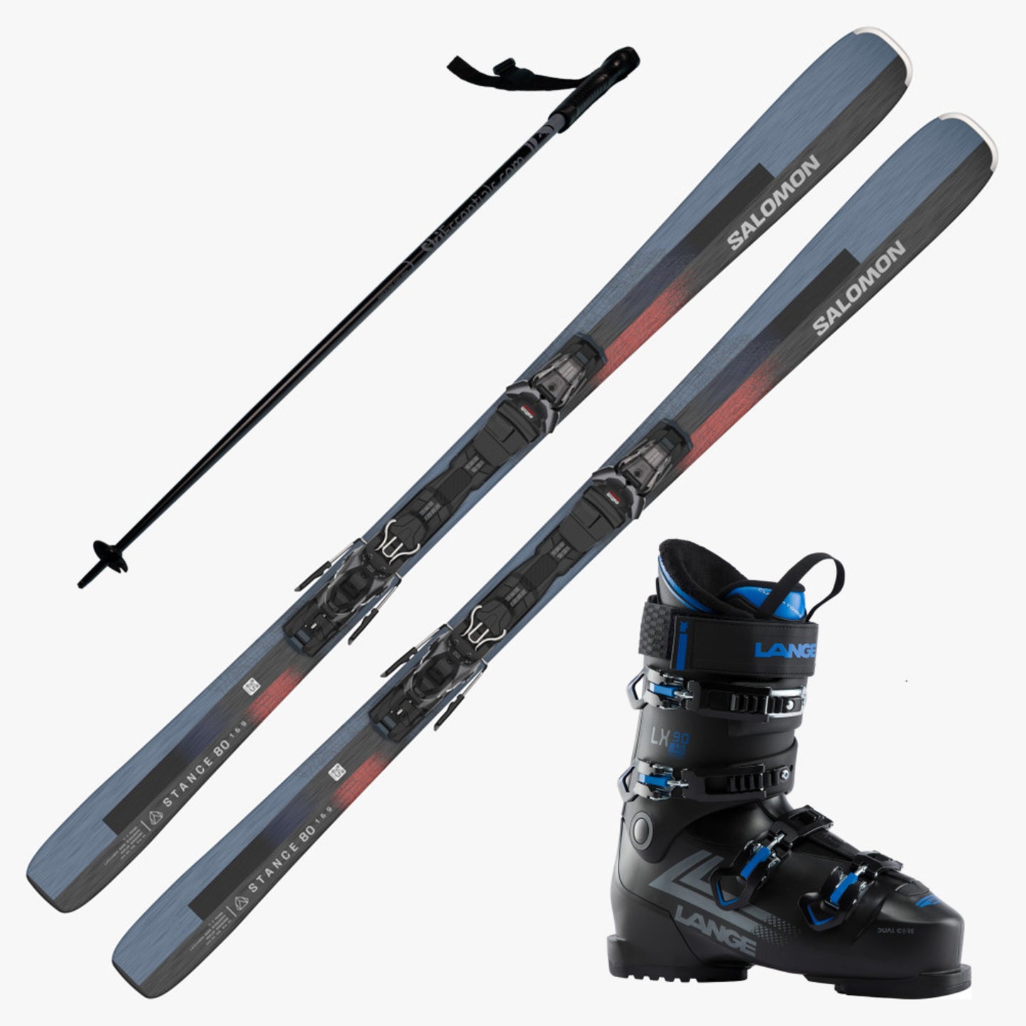 2024 Salomon Stance 80 Skis with Lange LX 90 HV Boots and Poles