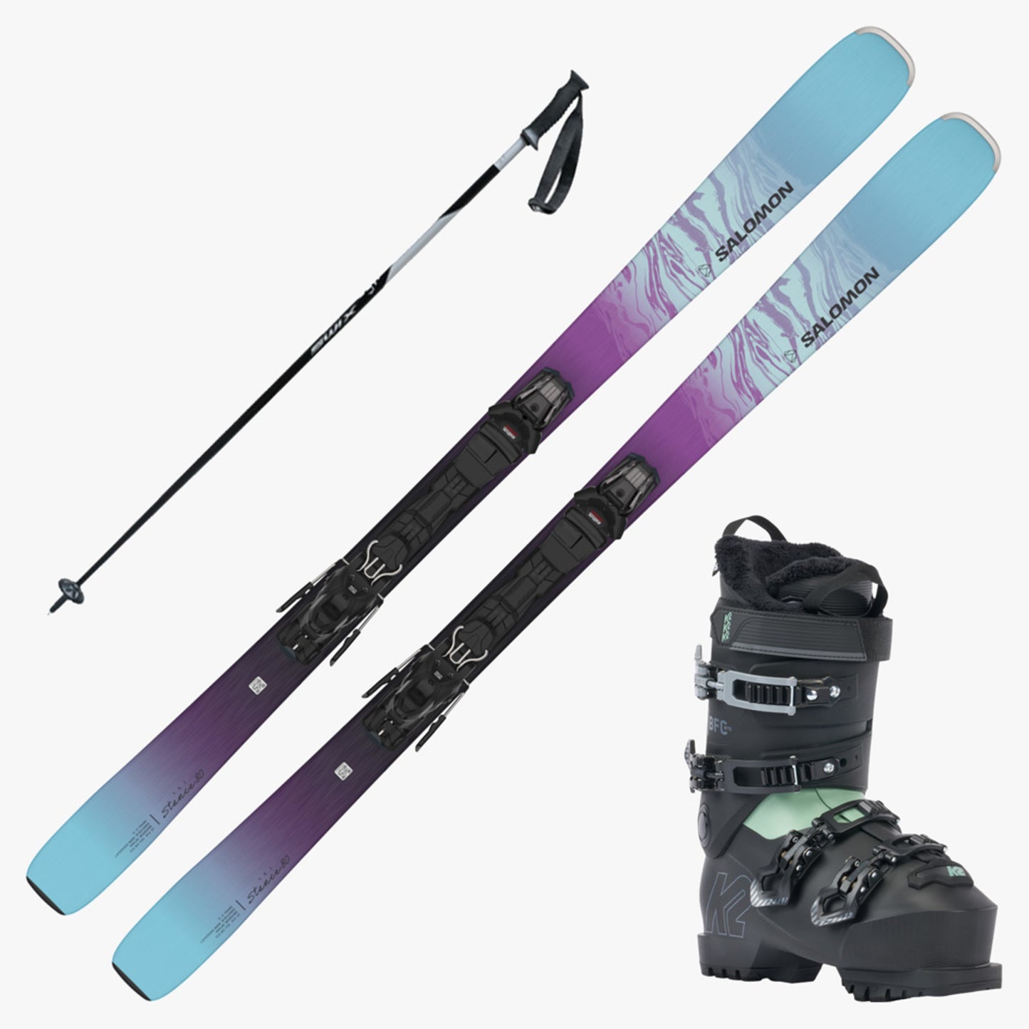 2024 Salomon Stance 80 Women's Ski w/ Boots and Poles