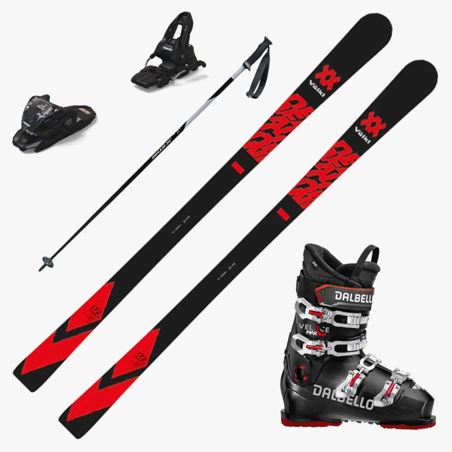 2024 Volkl Deacon 7.2 Skis with Dalbello Veloce Max 75 Boots and Poles