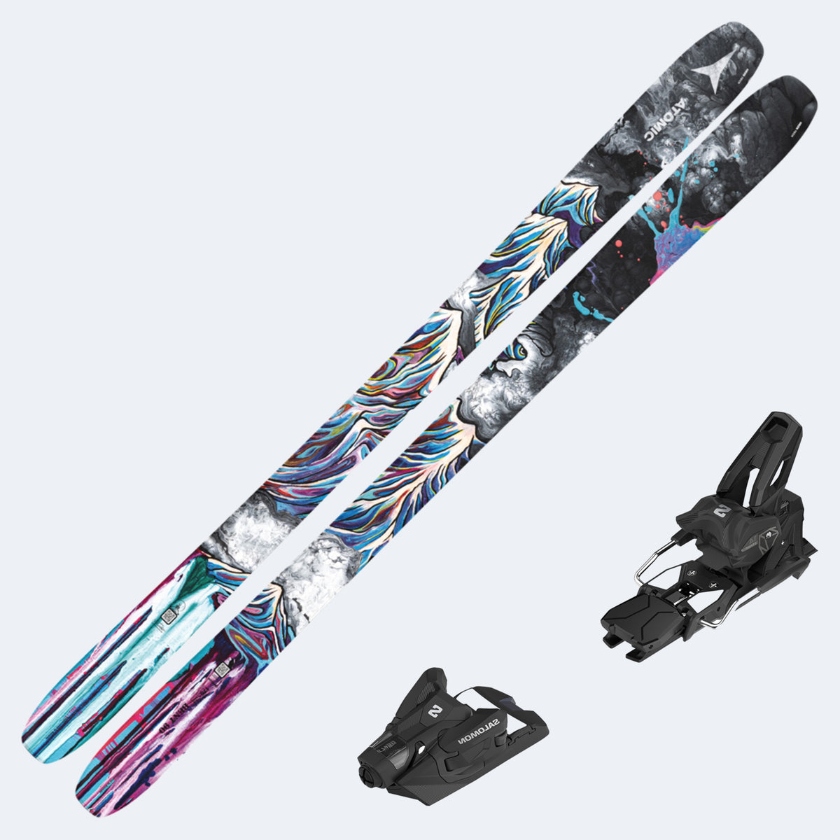 2025 Atomic Bent 90 Skis with Salomon Strive 14 GW Bindings