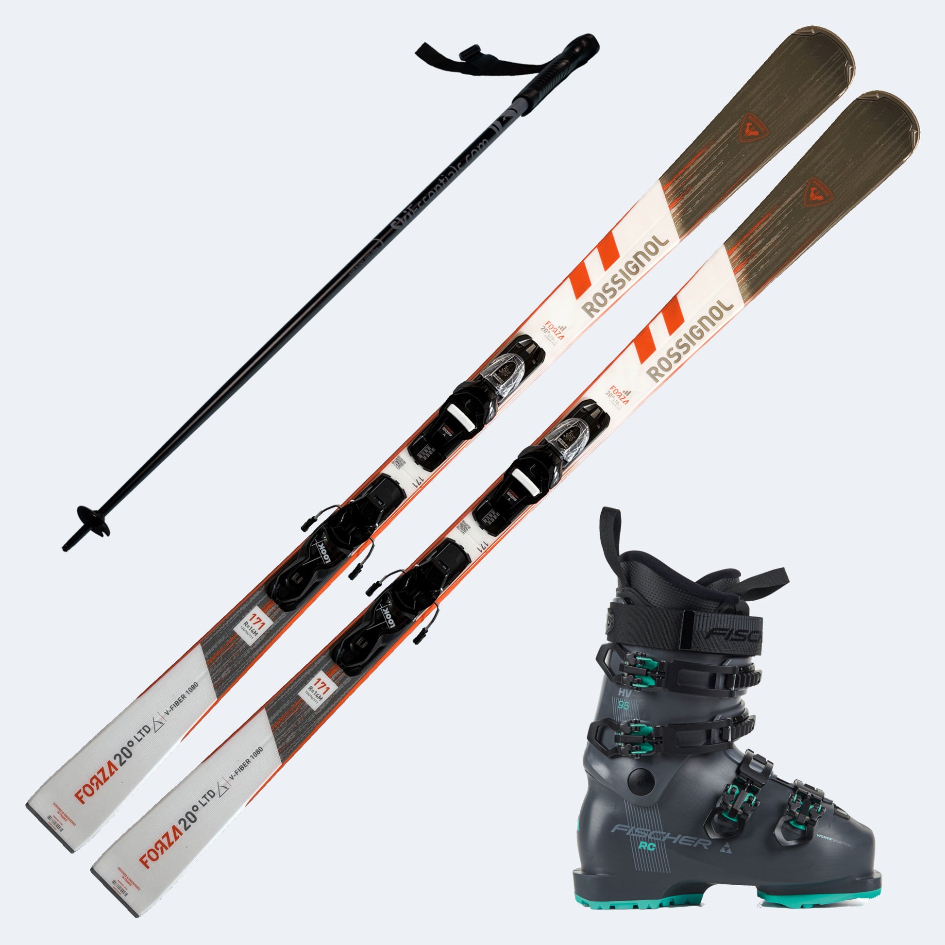 2026 Rossignol Forza 20 Ltd Skis with Fischer RC 95W Boots and Poles
