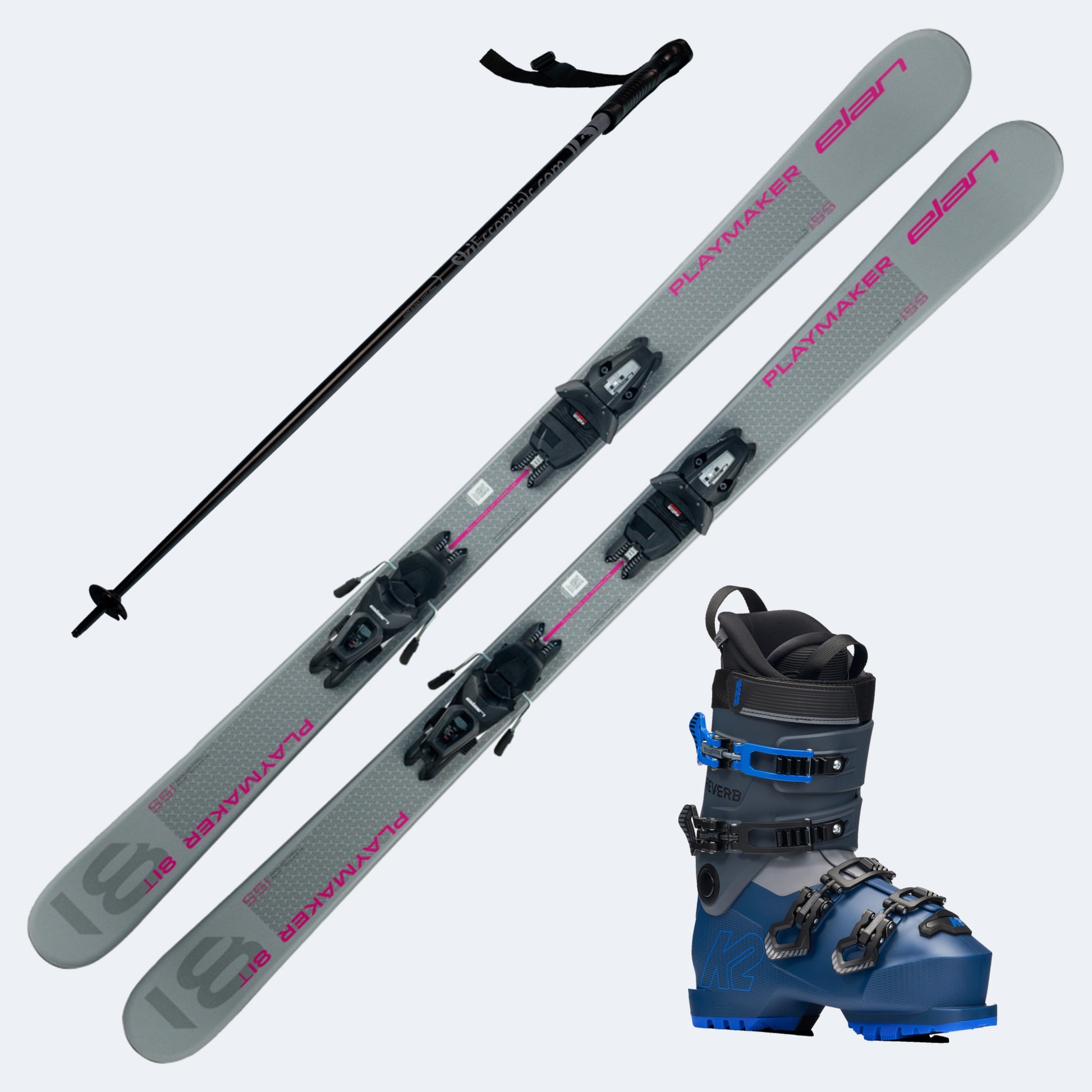 2025 Elan Playmaker 81 T Skis with K2 Reverb Boots and Poles