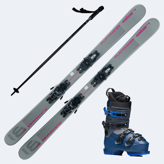 2025 Elan Playmaker 81 T Skis with K2 Reverb Boots and Poles