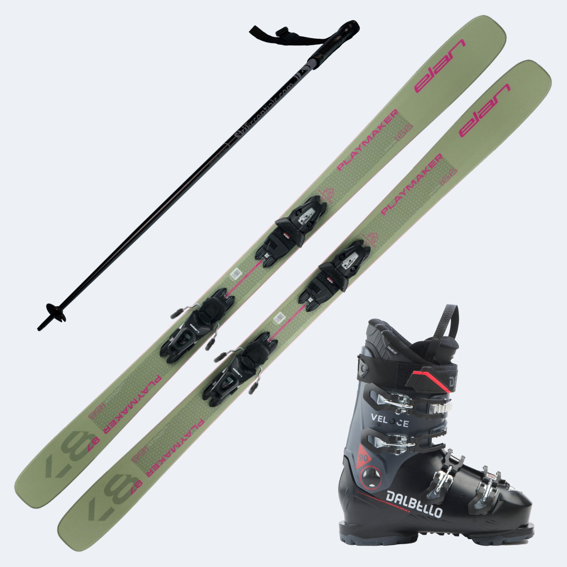 2025 Elan Playmaker 87 Skis with Dalbello Veloce Max 90 Boots and Poles