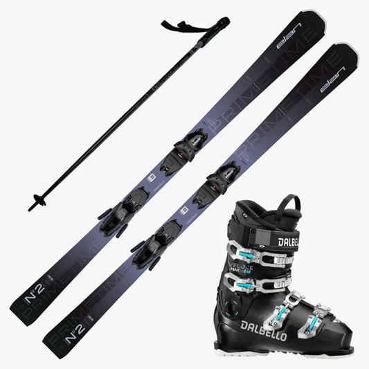 2025 Elan Primetime N2 W Sport Skis with Dalbello Veloce MAX 65 LS Boots and Poles