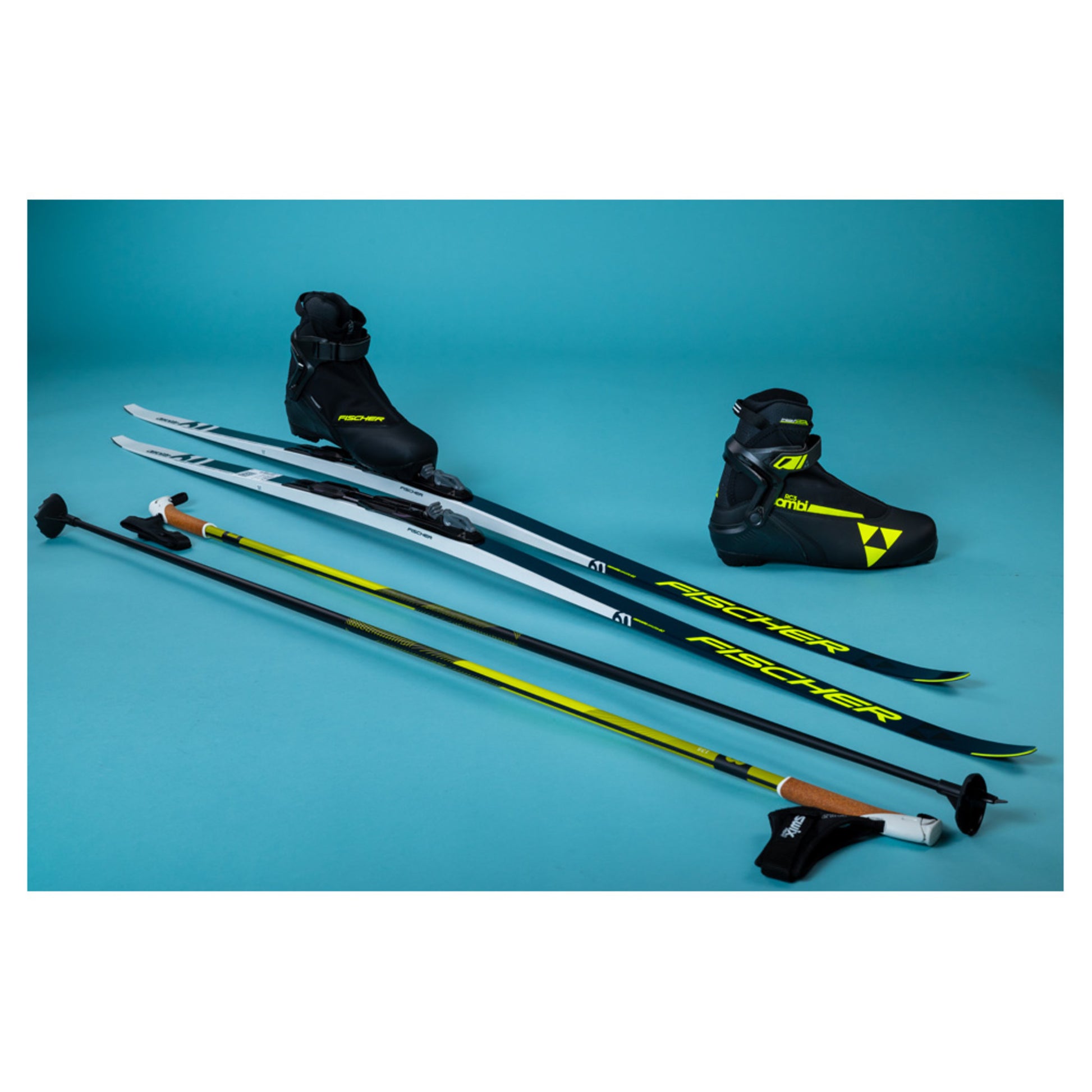 2025 Fischer Aerolite Skate 60 Skis with Fischer RC 3 Combi Boots and Poles