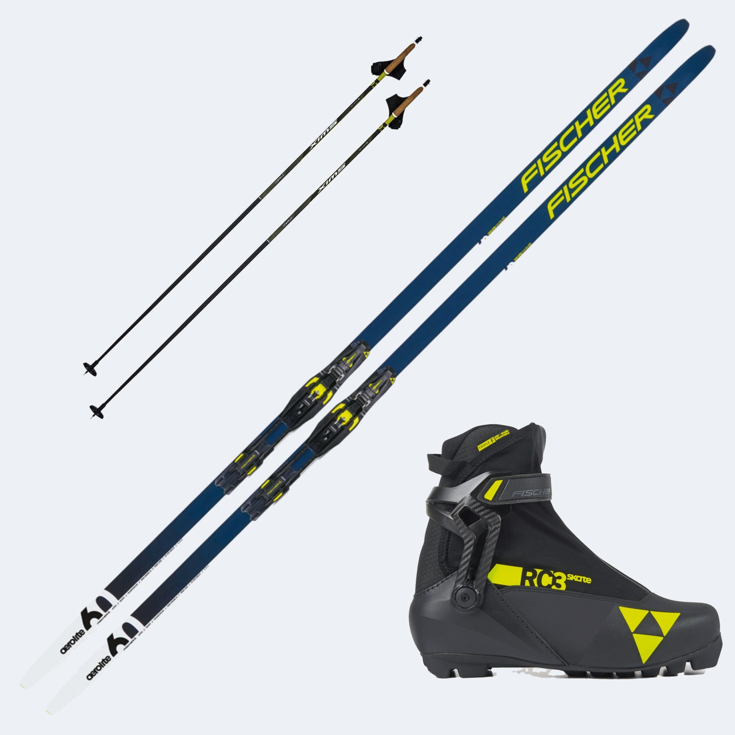 2026 Fischer Aerolite Skate 60 Skis with Fischer  Boots and Poles