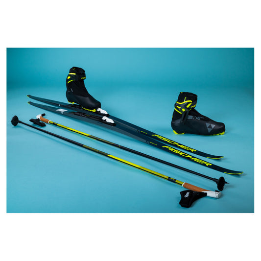 2025 Fischer Aerolite Skate 70 Skis with Fischer RC5 Combi Boots and Poles