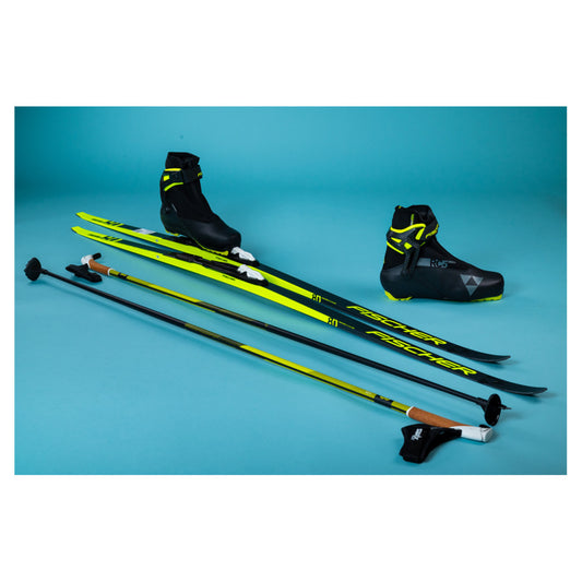 2025 Fischer Aerolite Skate 80 Skis with Fischer RC5 Skate Boots and Poles