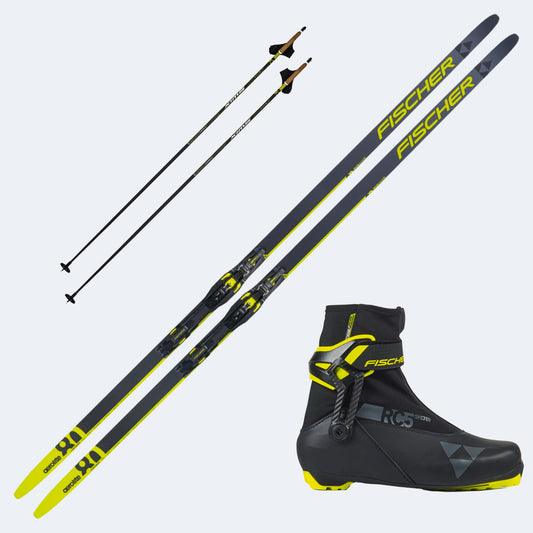 2026 Fischer Aerolite Skate 80 Skis with Fischer RC5 Skate Boots and Poles