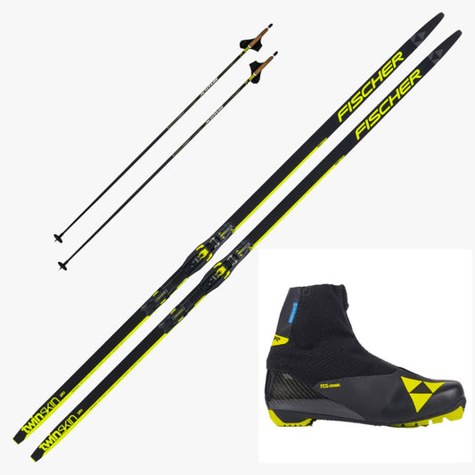 2025 Fischer Twin Pro Medium Skis with Fischer RCS Classic Boots and Poles