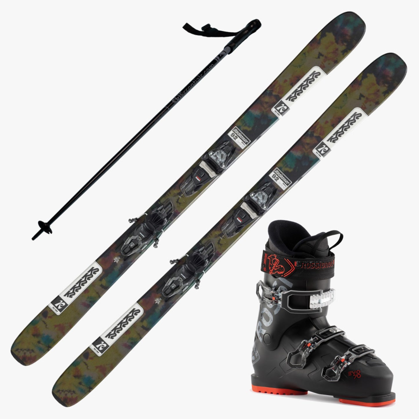 2025 K2 Reckoner 92 Skis with Rossignol Evo 70 Boots and Poles