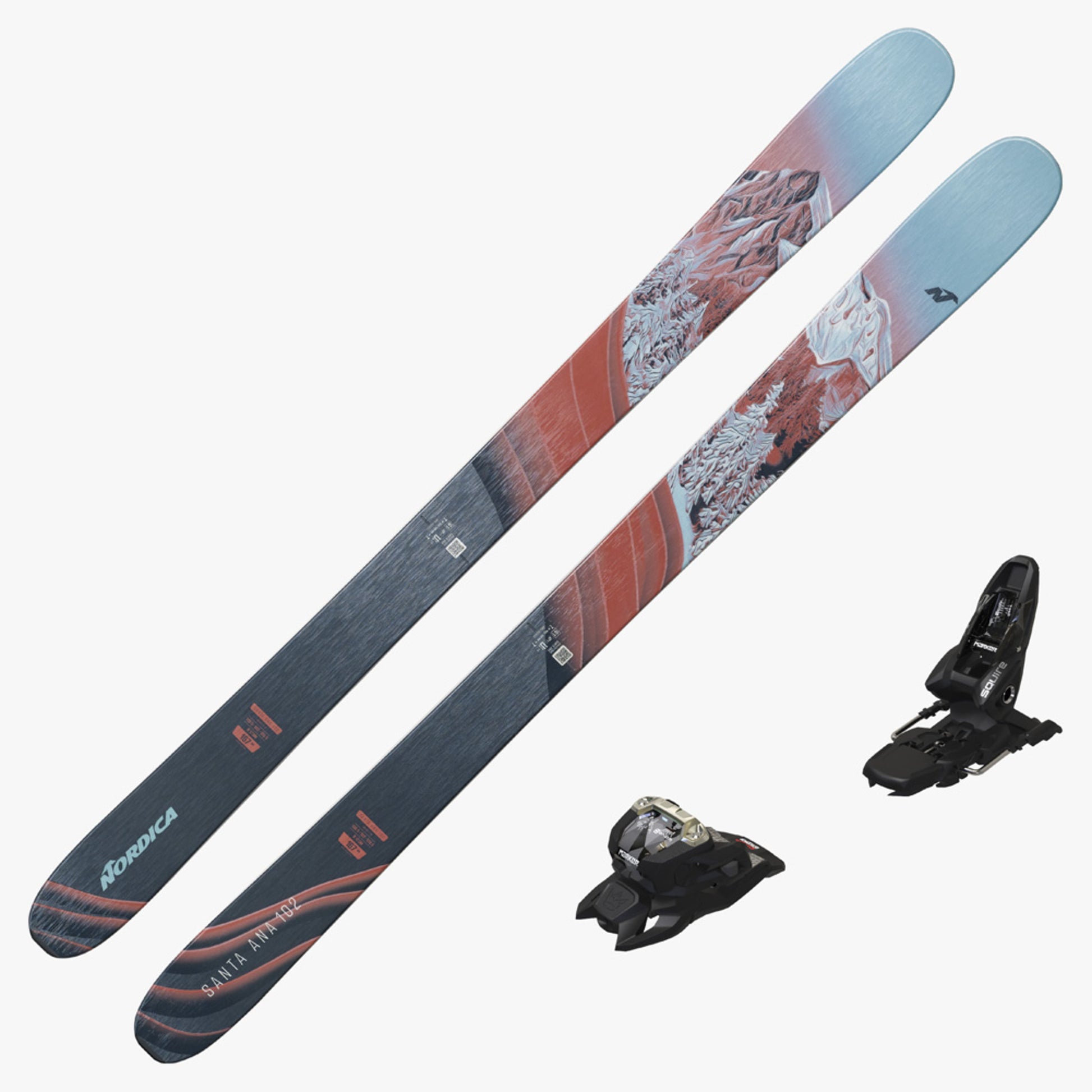 2025 Nordica Santa Ana 102 Women's Skis w/ Marker Squire 11 Bindings ...