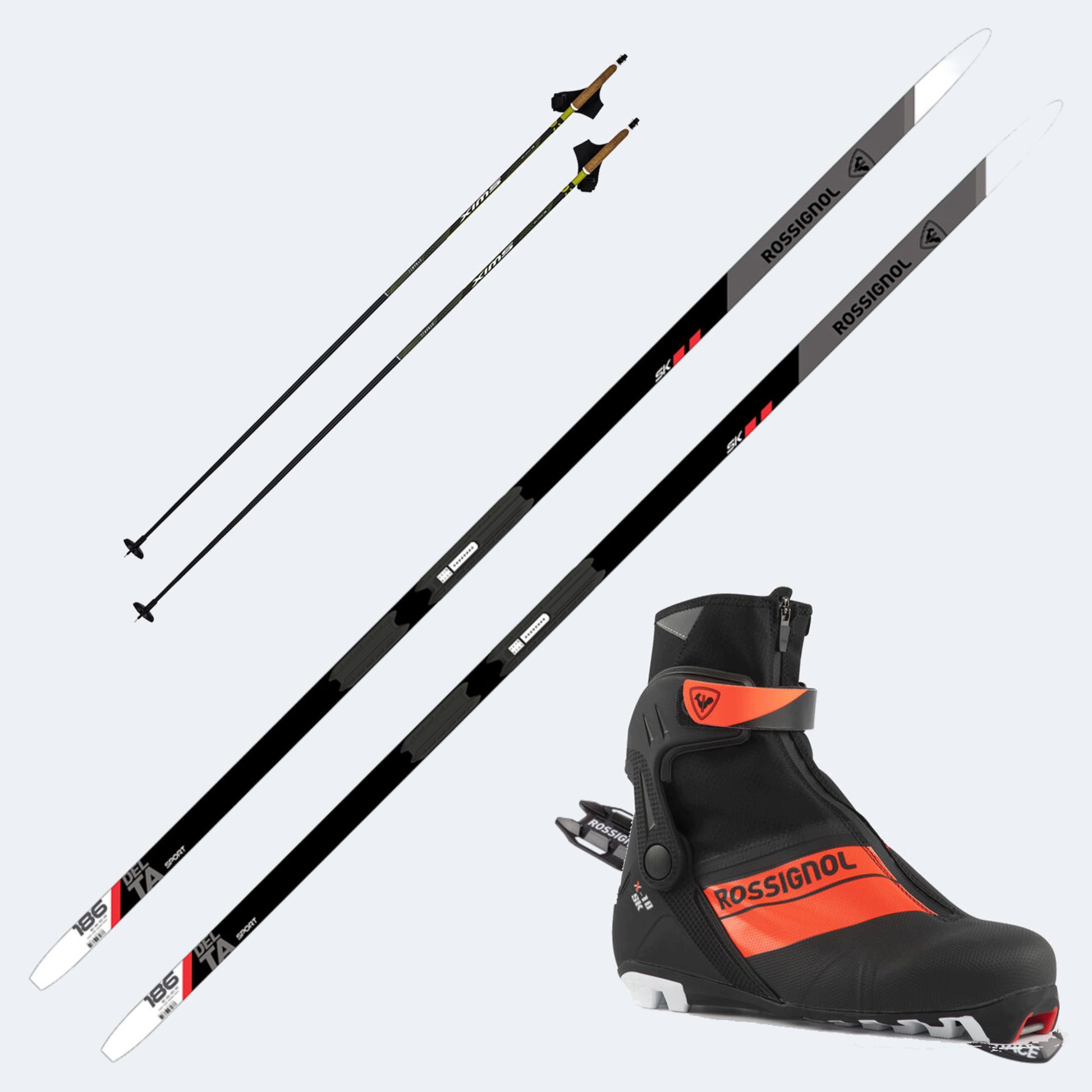 2025 Rossignol Delta Sport Skate Skis with Rossignol  Boots and Poles