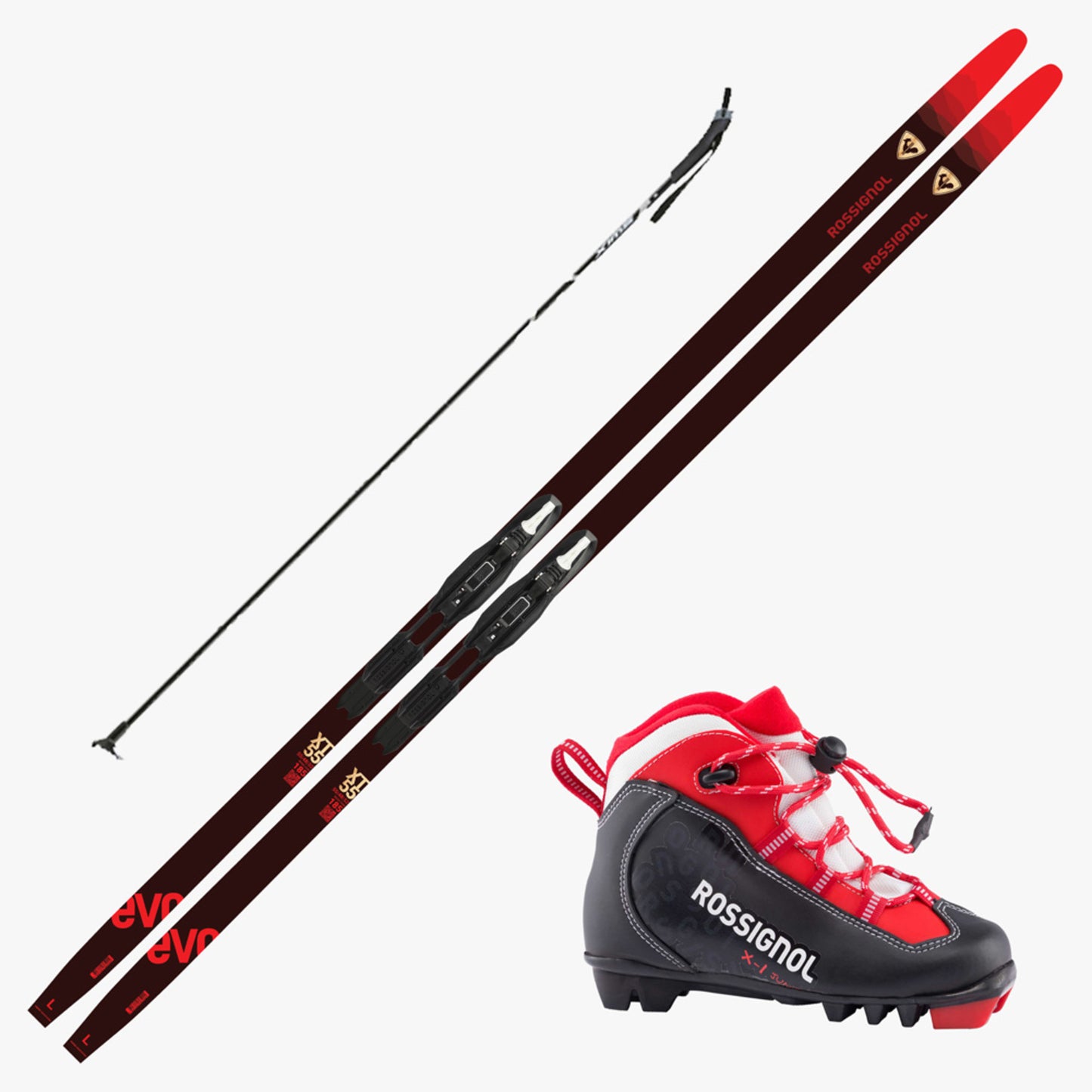 2025 Rossignol Evo 55 Action Junior Skis w/ Boots and Poles