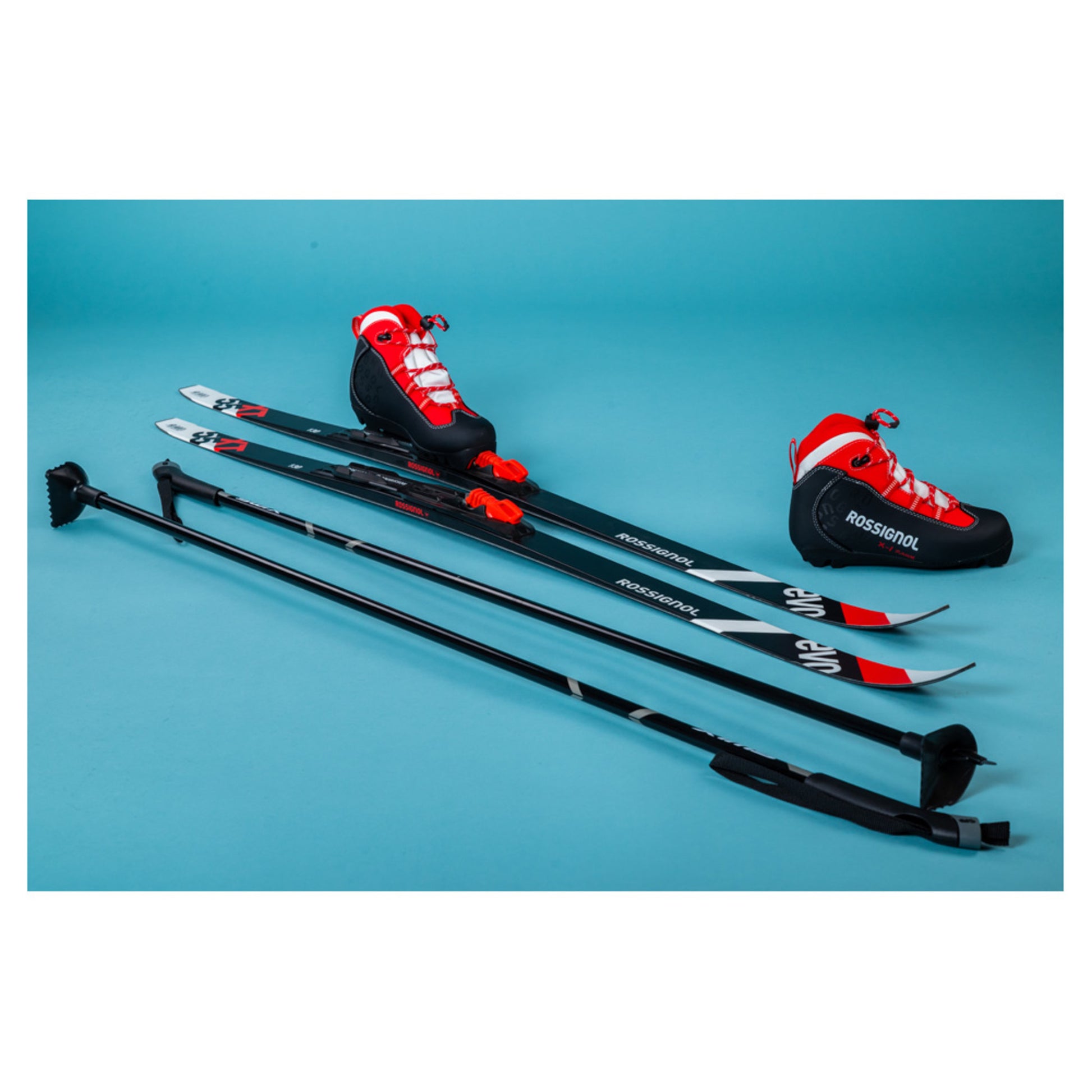 2025 Rossignol Evo 55 Action Junior Skis with Rossignol X1 Junior Boots and Poles