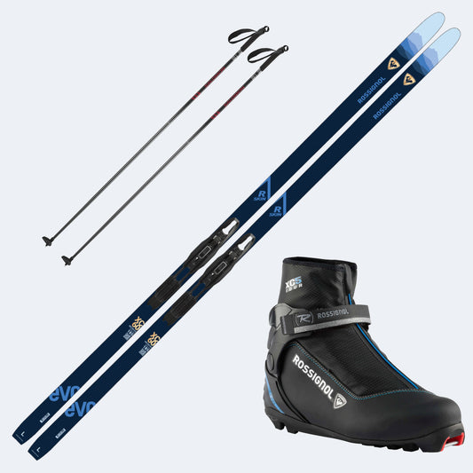 2026 Rossignol Evo XC 60 R-Skin Skis with Rossignol XC 5 Boots and Poles