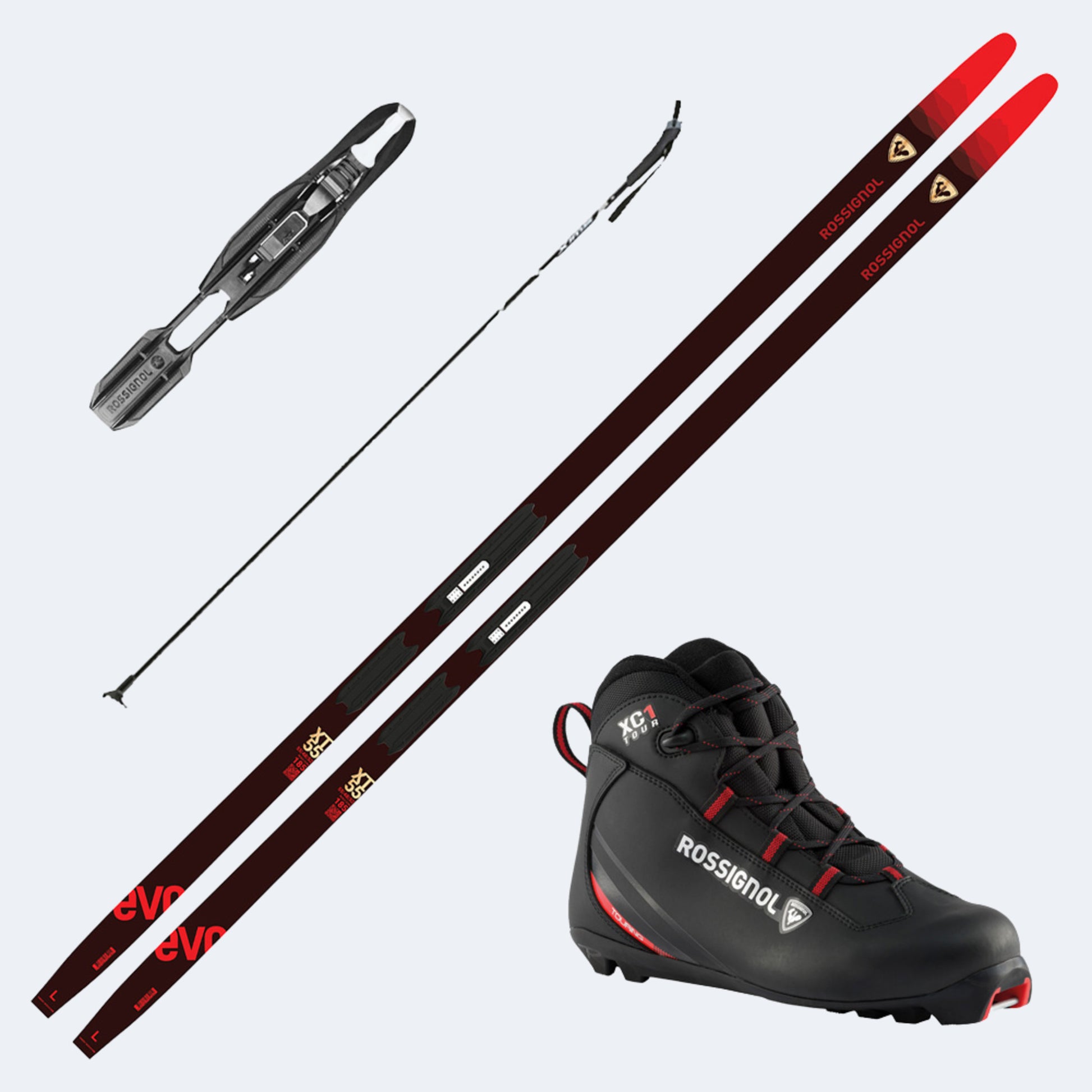 2025 Rossignol Evo XT 55 Skis w/ Rossignol XC 1 Boots and Poles