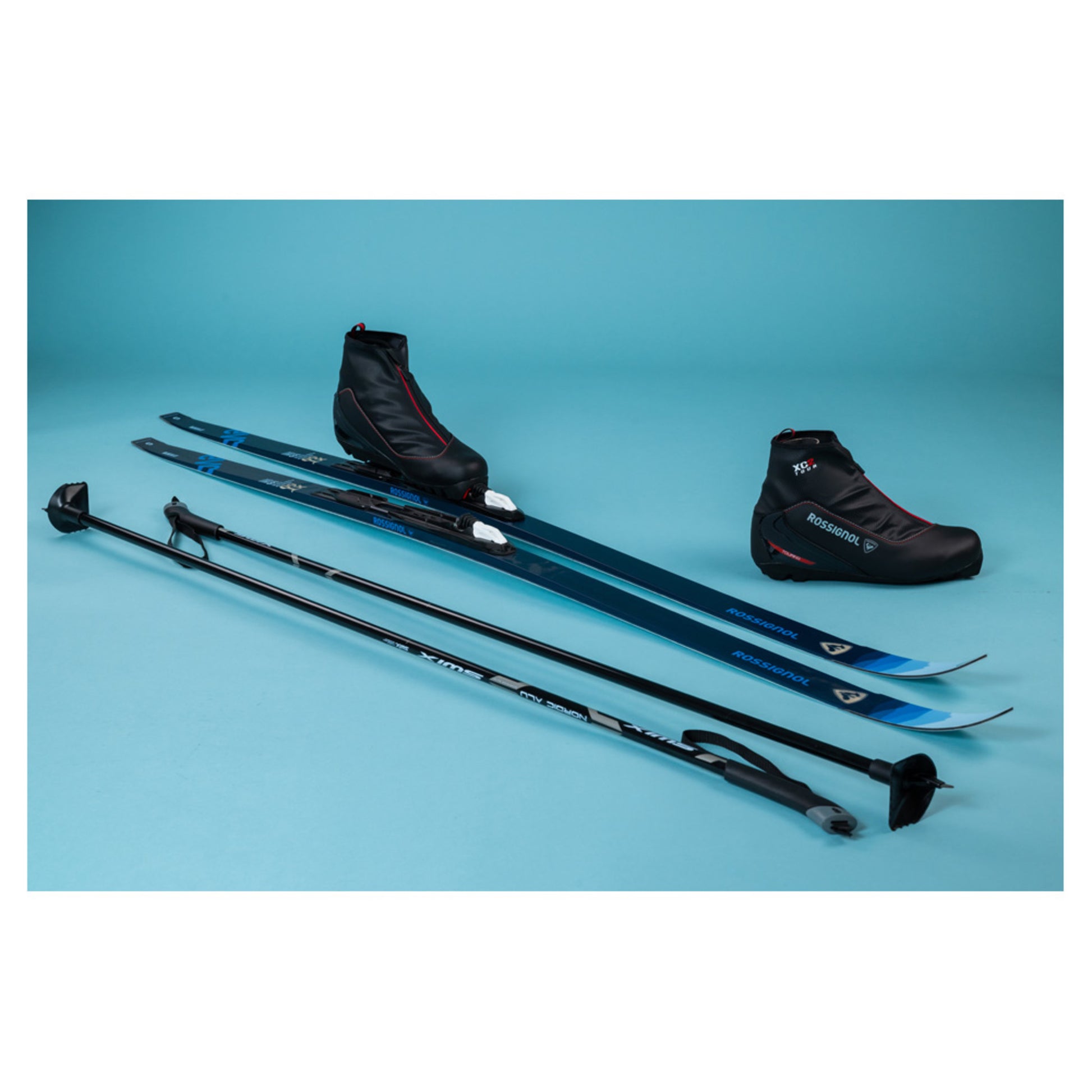 2025 Rossignol Evo XT 60 Positrack Skis with Rossignol XC 2 Boots and Poles