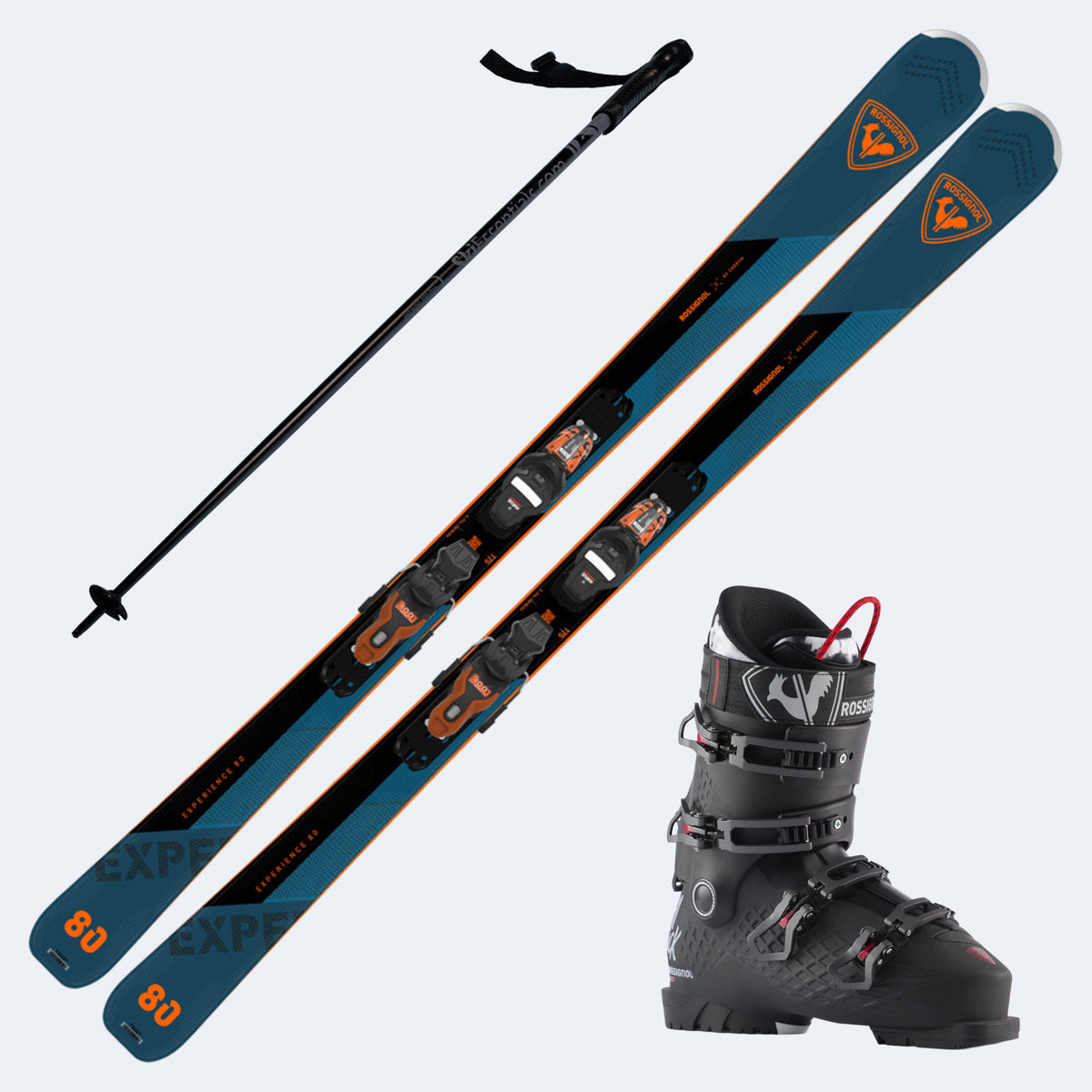 2025 Rossignol Experience 80 Carbon Skis with Rossignol Alltrack 90 HV Boots and Poles
