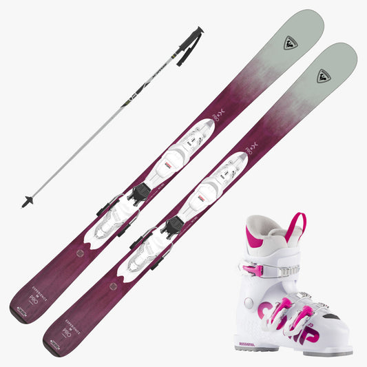 2025 Rossignol Experience Pro Junior Pink Ski w/ Boots and Poles