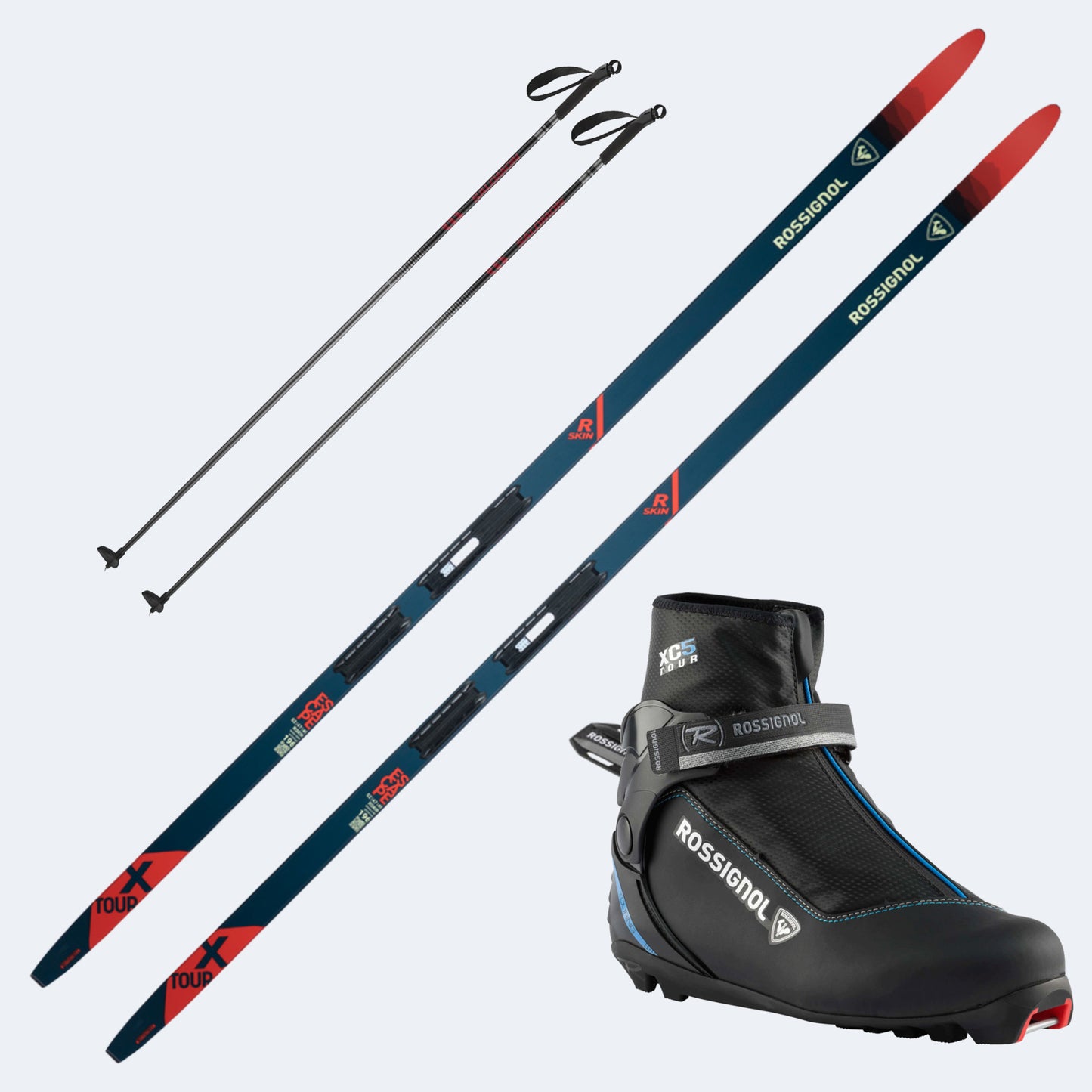 2026 Rossignol X-Tour Escape R-Skin Skis with Rossignol XC 5 Boots and Poles